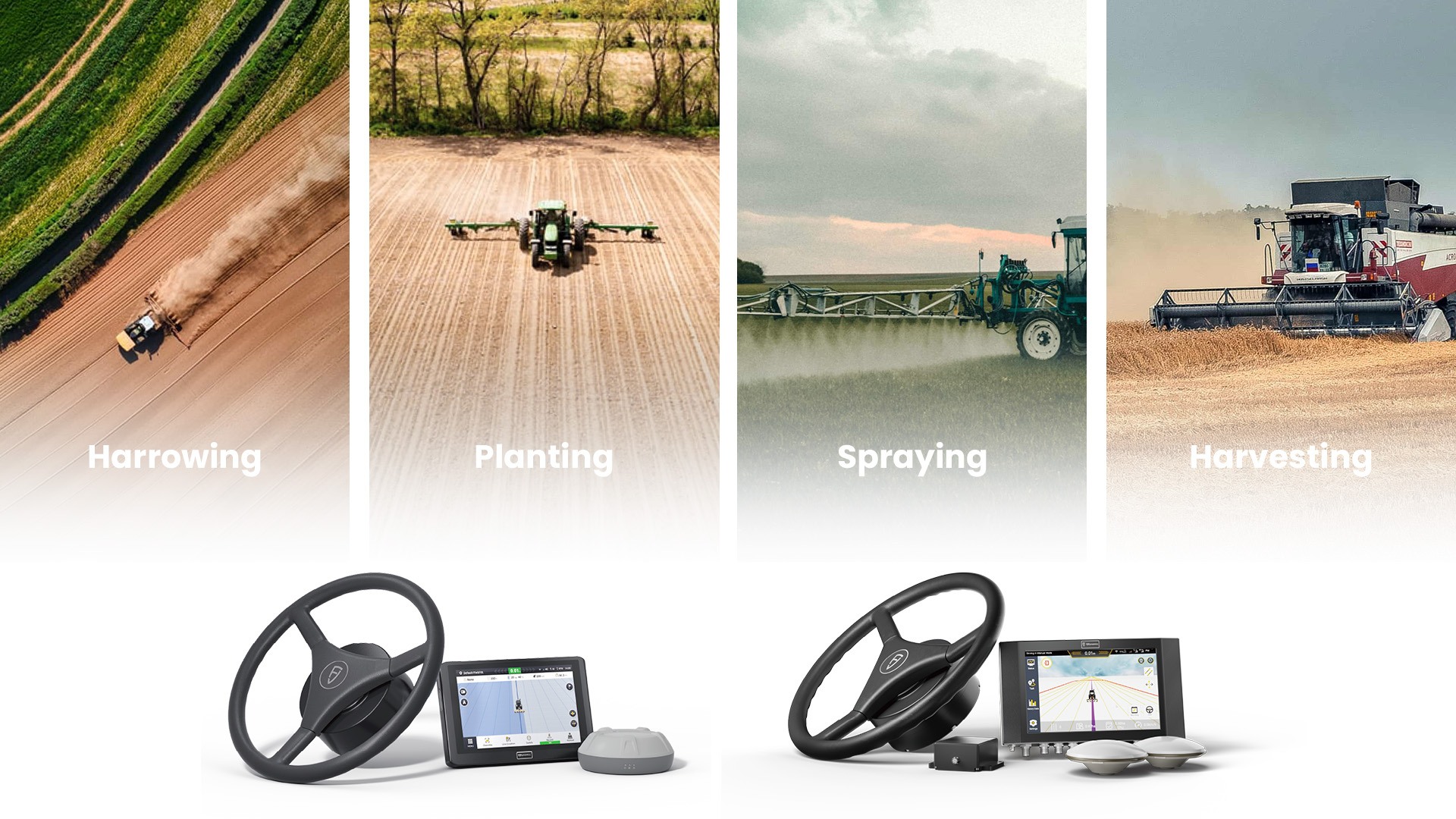 This GNSS system supports multiple radio protocols and baud rates, providing a stable signal source for FJD products, such as the FJD AT1 Autosteering Kit and the FJD AT2 Auto Steer System, keeping you covered throughout the farming seasons. RTK GNSS Receiver Application