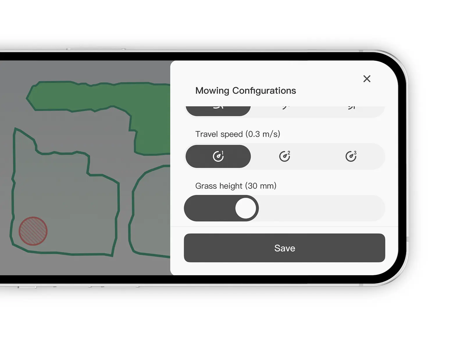 Set the perfect cutting height from 10 to 50mm for different areas to suit your needs. Adjust Cutting Height