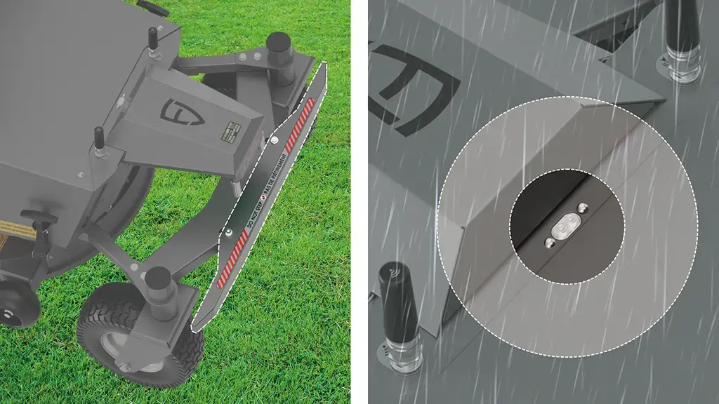 The RM21 safeguards itself with collision bumpers, lift protection, and rain monitoring. We've got every angle covered for a safe and flawless operation.